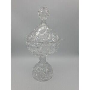 Vintage Hofbauer Byrdes Collection Pedestal Candy Dish 24% Lead Crystal